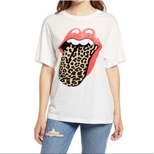 NWT Daydreamer Rolling Stones Leopard Tongue tee M